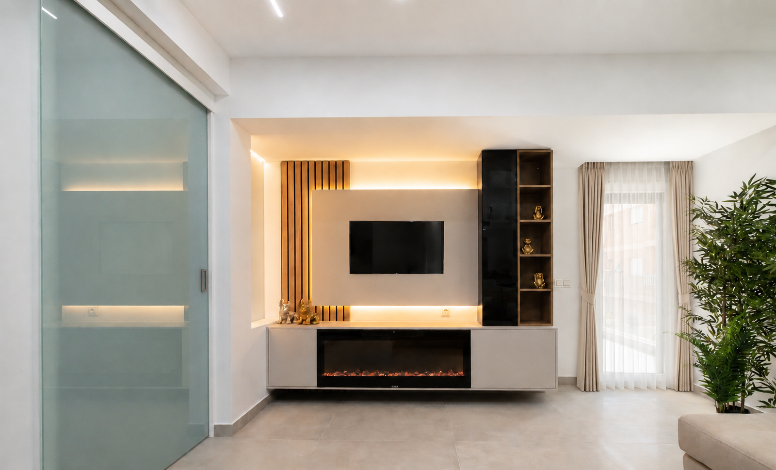 Una casa que se ilumina desde dentro